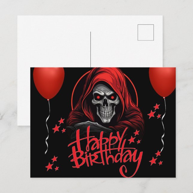Cartão Postal Skull rouge (Frente/Verso)