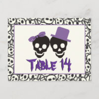 Skulls Halloween - mesa de casamento roxa