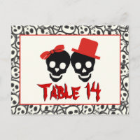 Skulls Halloween - vermelho da mesa de casamento