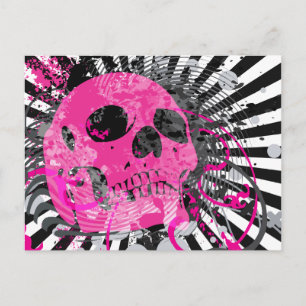 Cartão Postal Skullz, com bolhas.