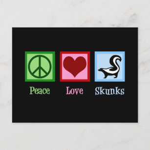 Cartão Postal Skunks de Paz e Amor