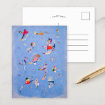 Cartão Postal Sky Blue | Wassily Kandinsky<br><div class="desc">"Bleu De Ciel" (Sky Blue), pintado em 1940 por Wassily Kandinsky, é uma composição mesmerizadora de formas biomórficas flutuantes colocadas sobre um fundo azul sereno. Esta obra-prima abstrato reflete a evolução artística posterior de Kandinsky, onde ele mesclou o surrealismo e a abstração geométrica para criar uma atmosfera sonhadora. As formas...</div>