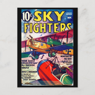 Cartão Postal Sky Fighters - Nov 1937a_Pulp Art