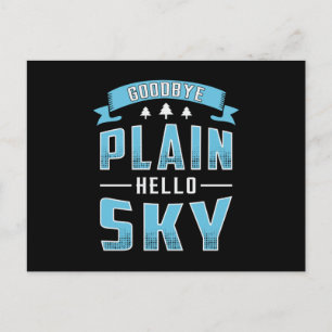 Cartão Postal Skydiver Goodbye Planilha Olá Sky Vintage Retro