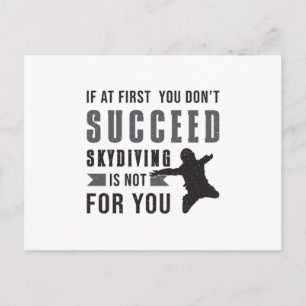 Cartão Postal Skydiving Parachuting Skydiver Funny Idea