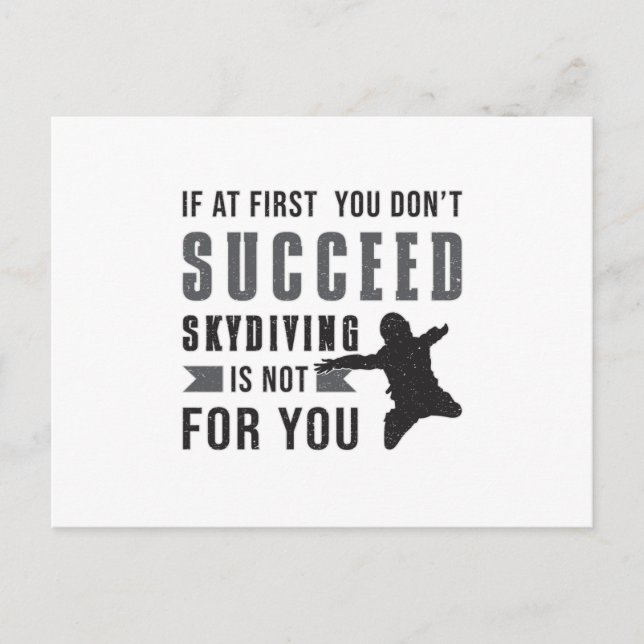 Cartão Postal Skydiving Parachuting Skydiver Funny Idea (Frente)