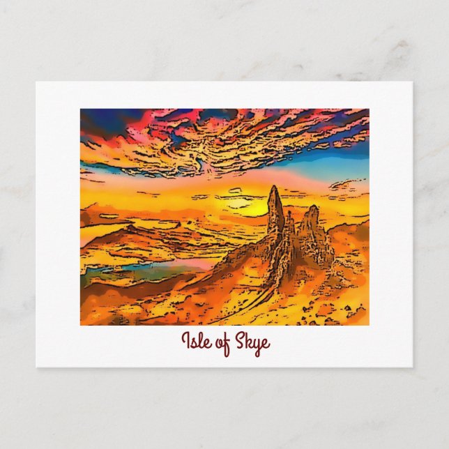 Cartão Postal Skye, velho homem de craque na Escócia (Frente)