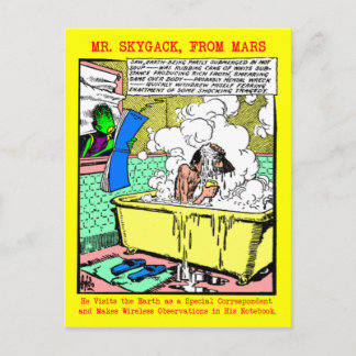 Cartão Postal Skygack observa um Homem Bathing