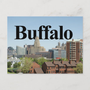 Cartão Postal Skyline Buffalo Nova York com Buffalo no Céu