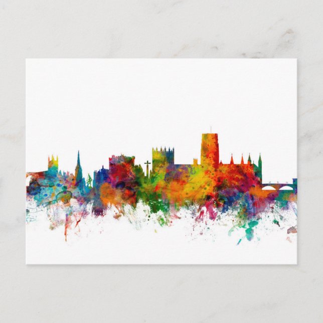 Cartão Postal Skyline Cityscape, na Inglaterra (Frente)