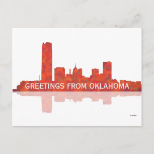 Cartão Postal SKYLINE DA CIDADE DE OKLAHOMA - Cartão-postal