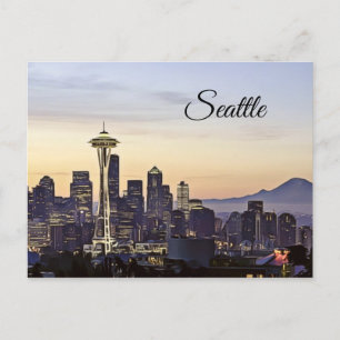 Cartão postal Skyline da Cidade de Washington Sea