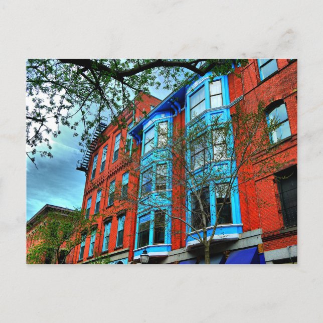 Cartão postal Skyline da Cidade do Portland Maine (Frente)