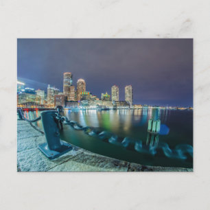 Cartão Postal skyline das mães de boston à noite
