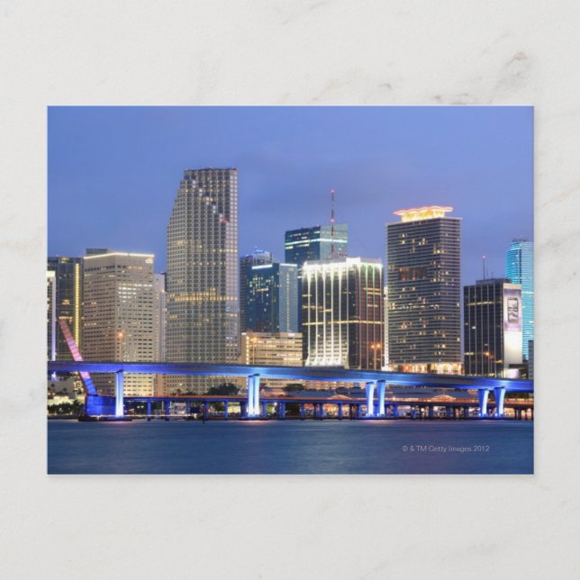 Cartão Postal Skyline de Miami (Frente)