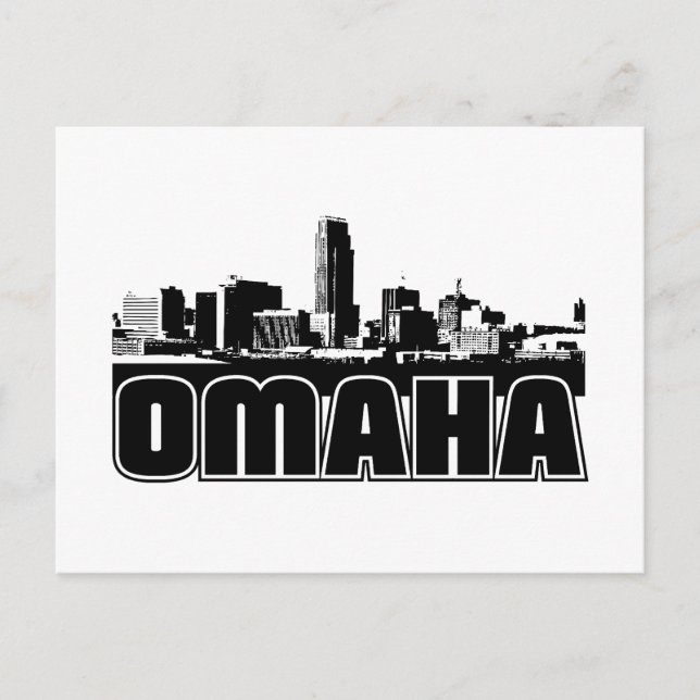Cartão Postal Skyline de Omaha (Frente)