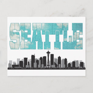 Cartão Postal Skyline de Seattle Washington