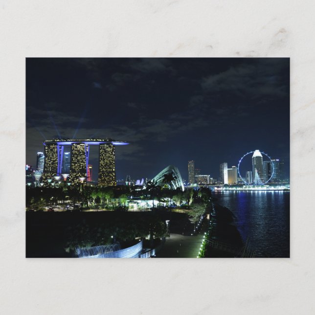 Cartão Postal Skyline de Singapura (Frente)