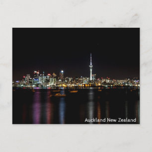 Cartão Postal Skyline Noturno da Nova Zelândia