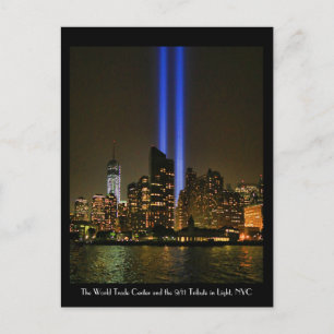 Cartão Postal Skyline NYC: Tributo WTC 9/11 No Light 2013 #1