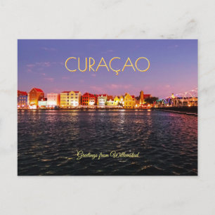 Cartão Postal Skyline of Willemstad at Night (personalizável)