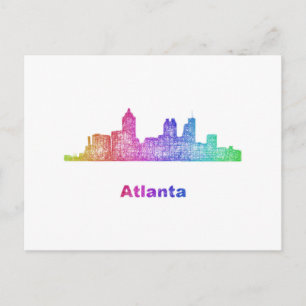 Cartão Postal Skyline Rainbow Atlanta