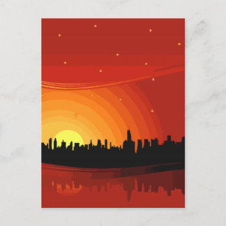 Cartão Postal Skyline Sunset