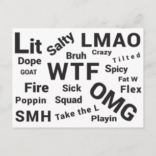 Cartão Postal Slang Sayings and Teen Talk de 2019