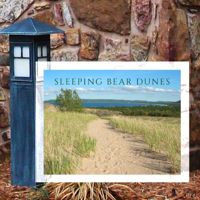 Cartão Postal Sleepy Bear Trail Lake Superior, Dunas De Urso Son (Criador carregado)