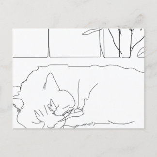 Cartão Postal Sleepy Cat