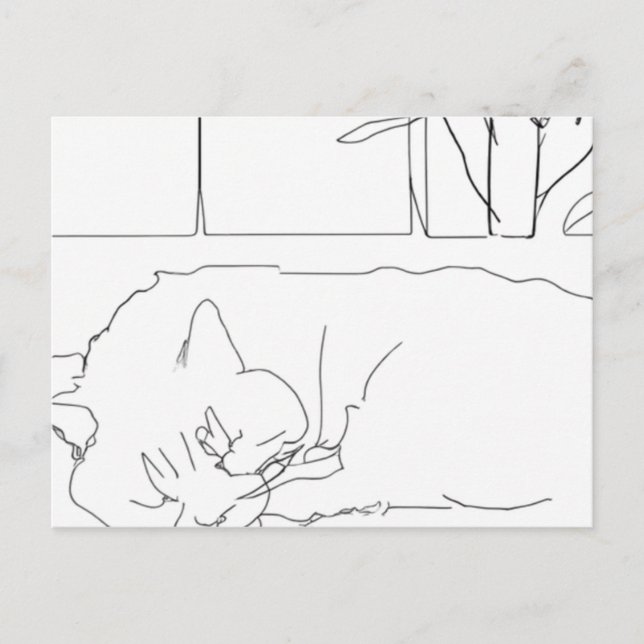 Cartão Postal Sleepy Cat (Frente)