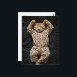 Cartão Postal Sleepy Ginger Kitty in PJs<br><div class="desc">A gorgeous sleepy ginger kitty fantasy AI generated art</div>