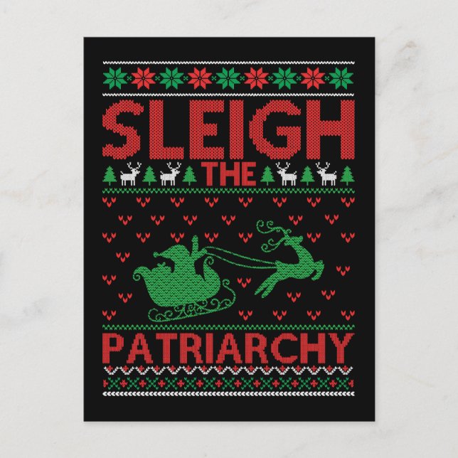 Cartão Postal Sleigh The Patriarchy Feminist Christmas (Frente)