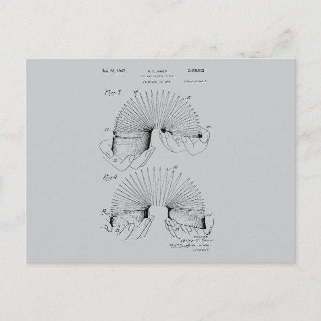 Cartão Postal Slinky Patent (Frente)