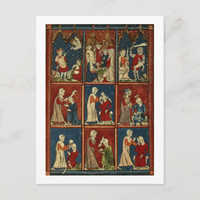 Cartão Postal Sloane 1977 fol.2V Cenas médicas e bíblicas, fr (Frente)