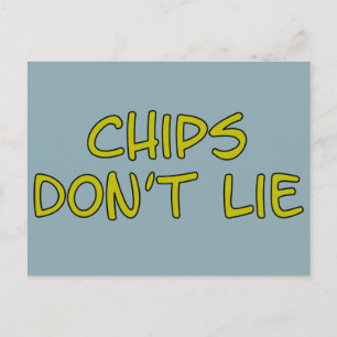 Cartão Postal Slogan de paródia engraçada de Chips