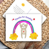 Sloth Boho Rainbow Birthday Cute Modern Obrigado