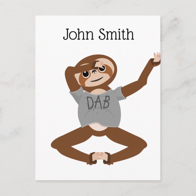 Cartão Postal Sloth Dabbing (Frente)