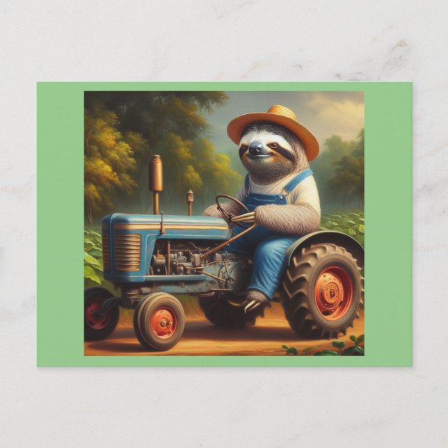 Cartão Postal Sloth Farmer (Frente)