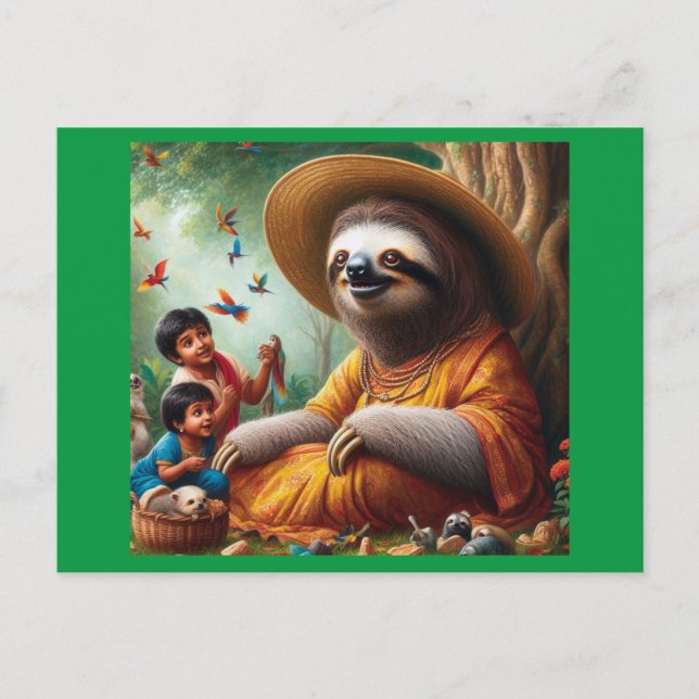 Cartão Postal Sloth Grandma (Frente)