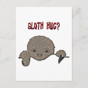 Cartão Postal Sloth Hug Baby Sloth