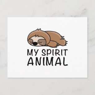 Cartão Postal Sloth Lazy Sloths Animal Tired Chill Sleeping Gift