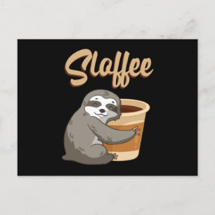 Cartão Postal Sloth Lazy Sloths Sloffee Dormindo Engraçada Idei