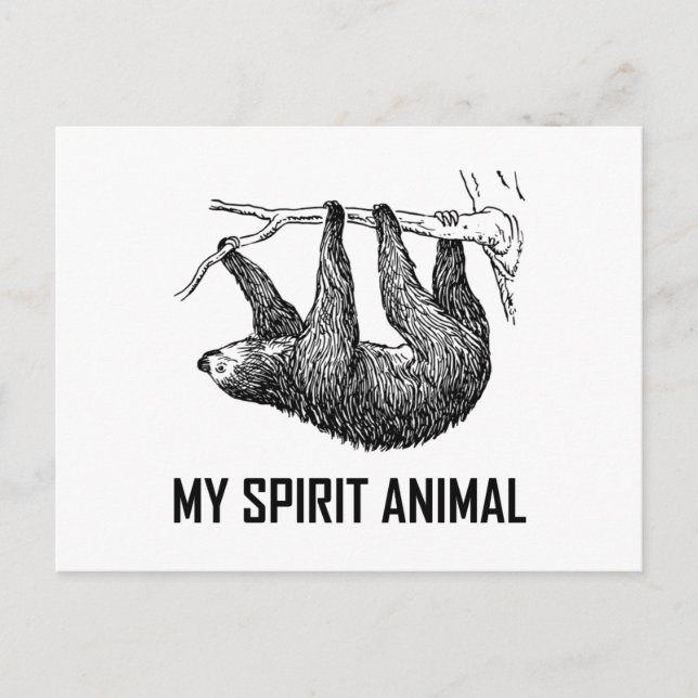 Cartão Postal Sloth My Spirit Animal Engraçado (Frente)