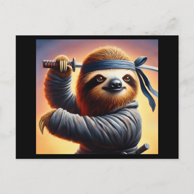 Cartão Postal Sloth Ninja (Frente)