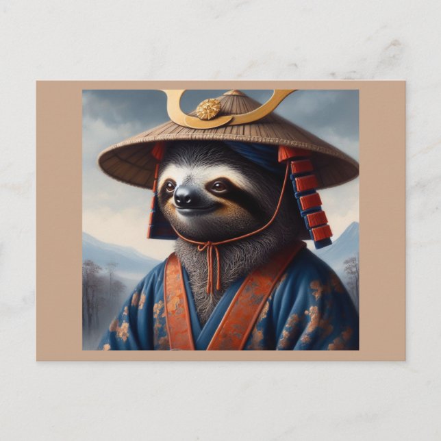 Cartão Postal Sloth Samurai (Frente)