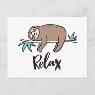 Cartão Postal Sloth Says Relax