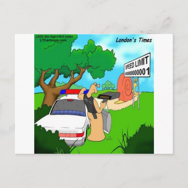 Cartão Postal Slug Traffic Cop Engraçado (Frente)