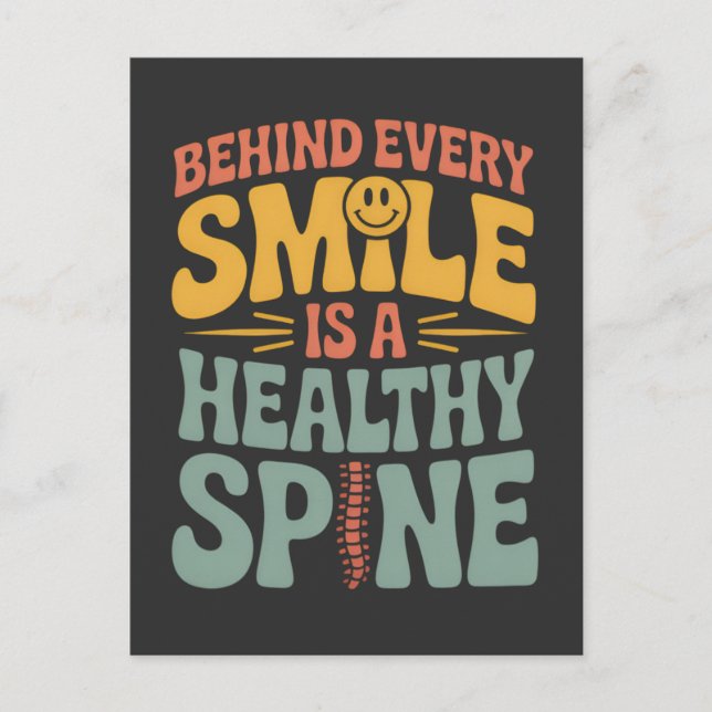 Cartão Postal Smile Healthy Spine Chiropractor Cote Design (Frente)