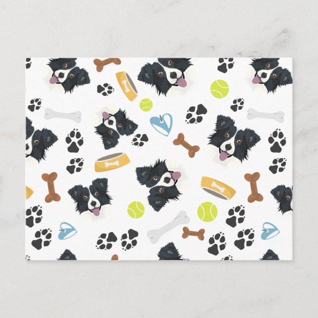 Cartão Postal Smiling Dog Border Collie (Frente)